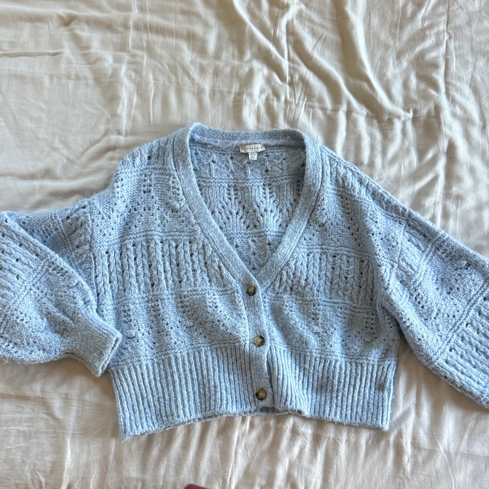 Topshop Light Blue Button-Up Cardigan